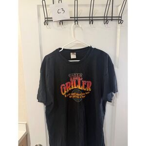 Fruit of the Loom The Griller Graphic T-Shirt Mens XL Black Short Sleeve Cotton‎